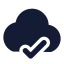 Cloudcheck icon with solid standard style