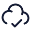 Cloudcheck icon with stroke rounded style