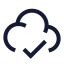 Cloudcheck icon with stroke sharp style