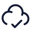 Cloudcheck icon with stroke standard style