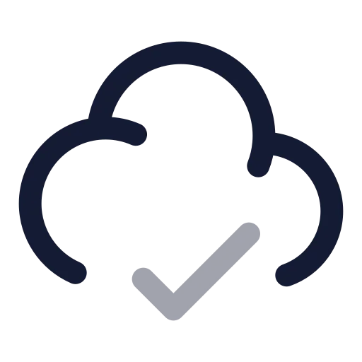 Cloud Check Icon in Twotone Rounded style
