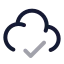 Cloudcheck icon with twotone rounded style