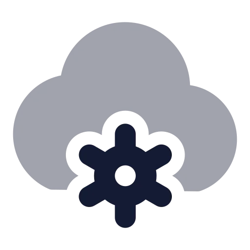 Cloud Cog Icon in Bulk Rounded style
