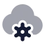 Cloudcog icon with bulk rounded style