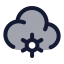 Cloudcog icon with duotone rounded style