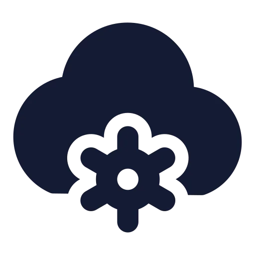 Cloud Cog Icon in Solid Rounded style