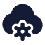 Cloudcog icon with solid rounded style