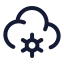 Cloudcog icon with stroke rounded style