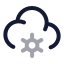 Cloudcog icon with twotone rounded style