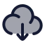 Clouddownload icon with duotone rounded style