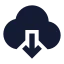 Clouddownload icon with solid sharp style