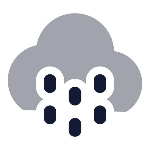 Cloud Drizzle Icon in Bulk Rounded style