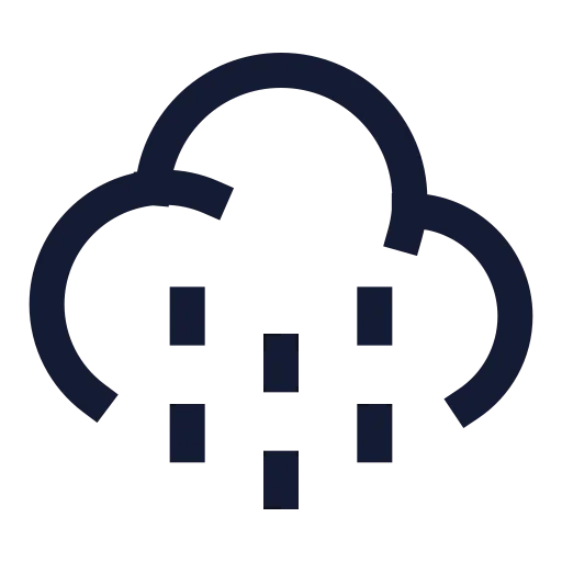 Cloud Drizzle Icon in Stroke Sharp style