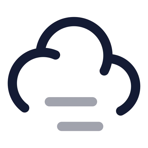 Cloud Fog Icon in Twotone Rounded style