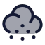 Cloudhailstone icon with duotone rounded style