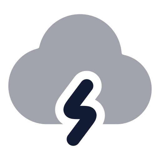 Cloud Lightning Icon in Bulk Rounded style