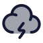 Cloudlightning icon with duotone rounded style
