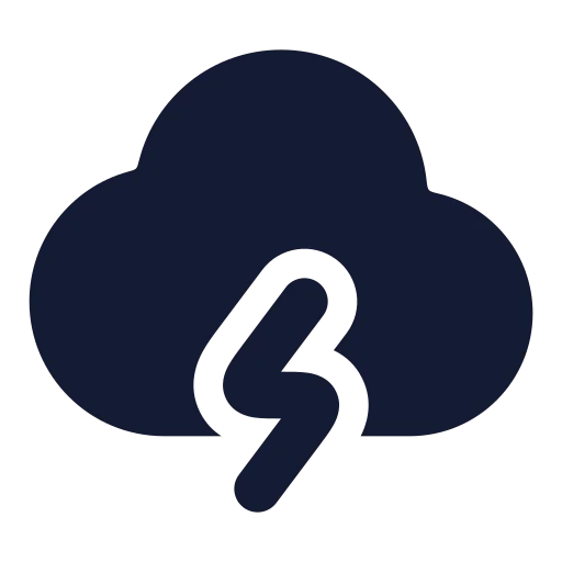 Cloud Lightning Icon in Solid Rounded style