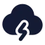Cloudlightning icon with solid rounded style
