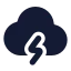 Cloudlightning icon with solid rounded style