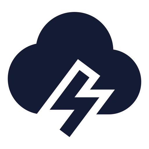 Cloud Lightning Icon in Solid Sharp style