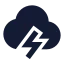 Cloudlightning icon with solid sharp style