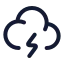 Cloudlightning icon with stroke rounded style