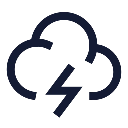 Cloud Lightning Icon in Stroke Sharp style