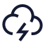 Cloudlightning icon with stroke sharp style