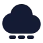 Cloudloading icon with solid rounded style