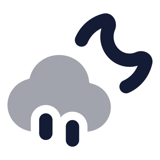 Cloud Moon Rain Icon in Bulk Rounded style
