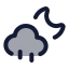Cloudmoonrain icon with duotone rounded style