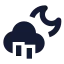 Cloudmoonrain icon with solid sharp style