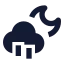 Cloudmoonrain icon with solid sharp style