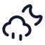 Cloudmoonrain icon with stroke rounded style