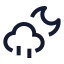 Cloudmoonrain icon with stroke sharp style