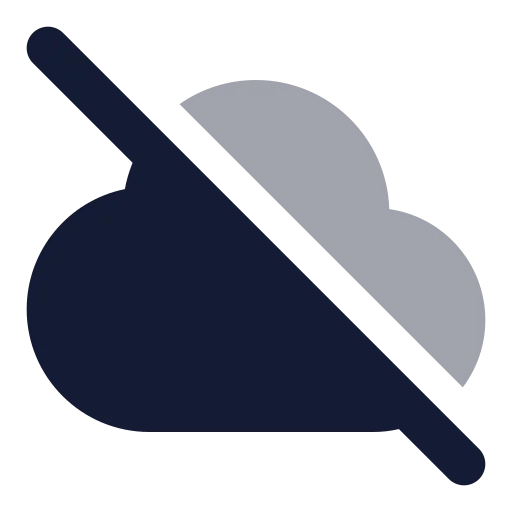 Cloud Off Icon in Bulk Rounded style