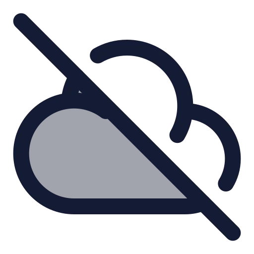 Cloud Off Icon in Duotone Rounded style
