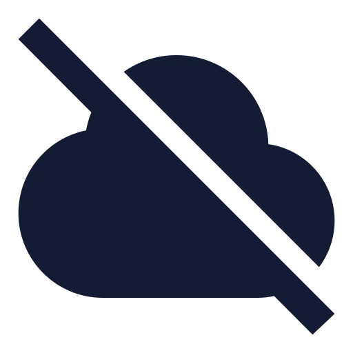Cloud Off Icon in Solid Sharp style