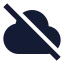 Cloudoff icon with solid sharp style