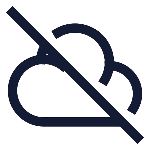 Cloud Off Icon in Stroke Sharp style