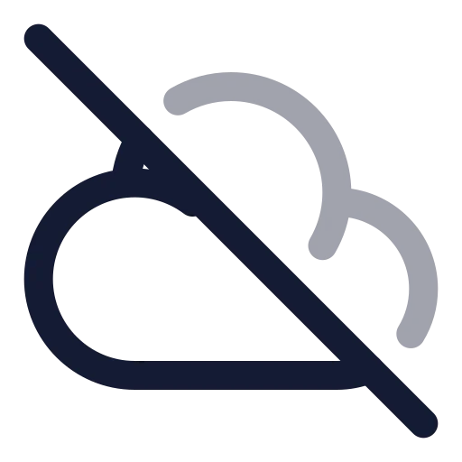 Cloud Off Icon in Twotone Rounded style