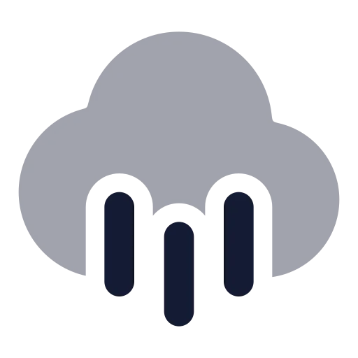 Cloud Rain Icon in Bulk Rounded style