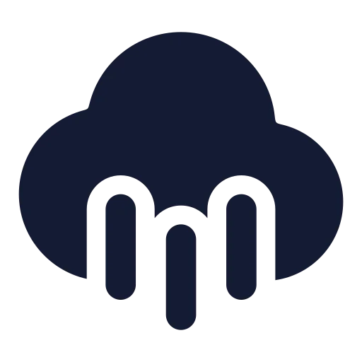 Cloud Rain Icon in Solid Rounded style