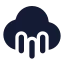 Cloudrain icon with solid rounded style