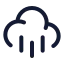 Cloudrain icon with stroke rounded style
