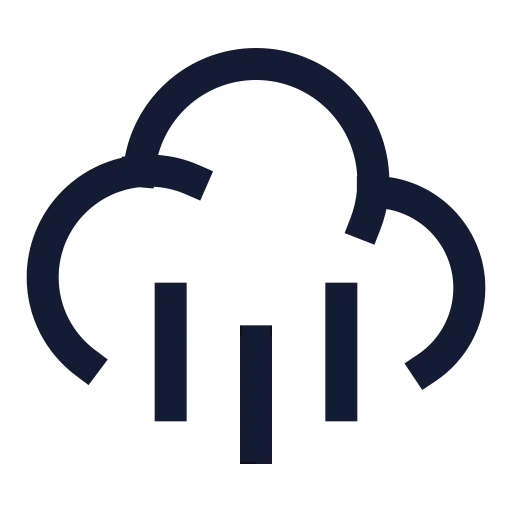 Cloud Rain Icon in Stroke Sharp style