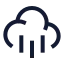 Cloudrain icon with stroke sharp style