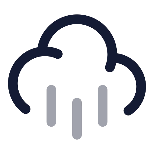 Cloud Rain Icon in Twotone Rounded style