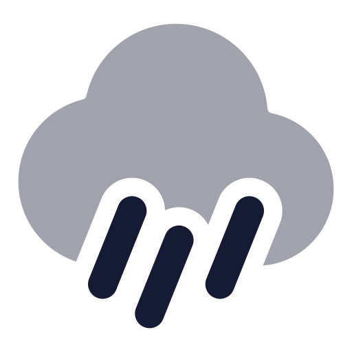 Cloud Rain Wind Icon in Bulk Rounded style